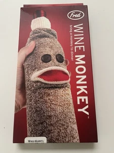 Fred Wine Monkey--Calcetín botella de vino mono nuevo en caja - Imagen 1 de 4