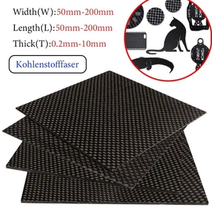 Kohlefaserplatte 50mm-200mm Carbon Fiber Plate Sheet 0.2mm-10mm Dick - Picture 1 of 7
