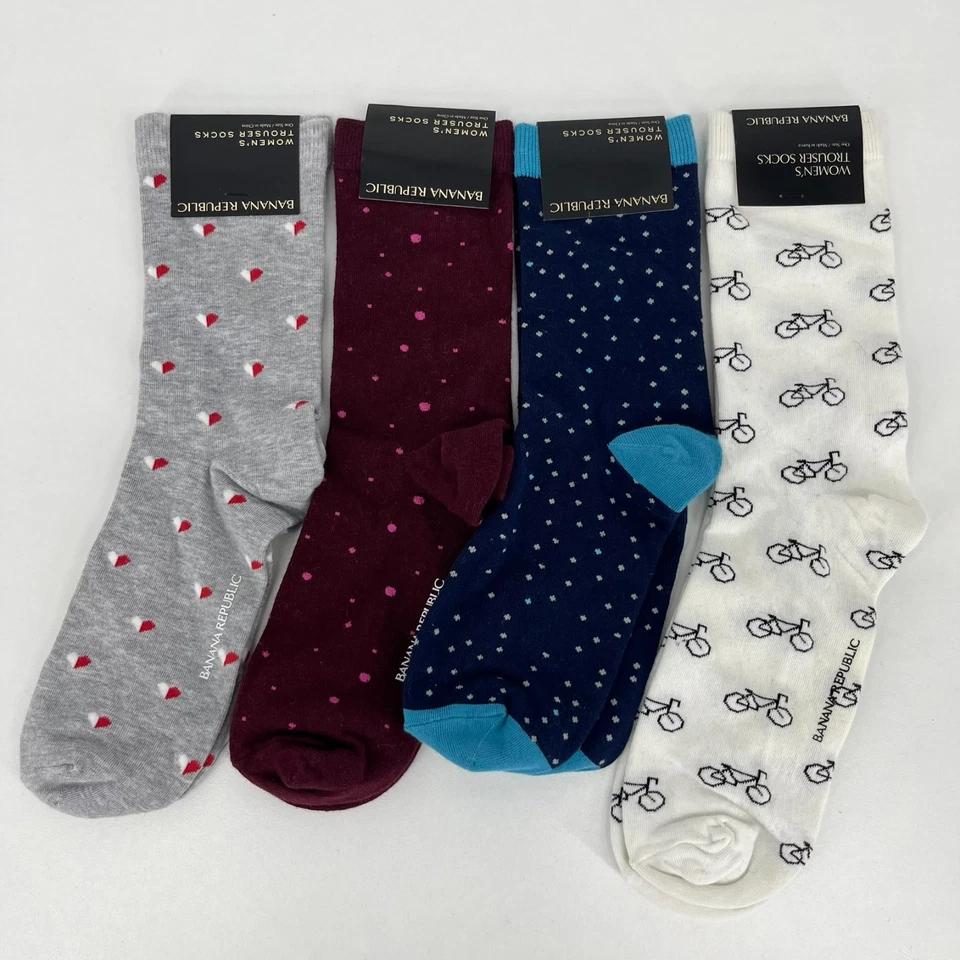 Lot of 4 Banana Republic Trouser Socks Women's One Size Multicolor Mid Calf NWT - Image 1 of 4
