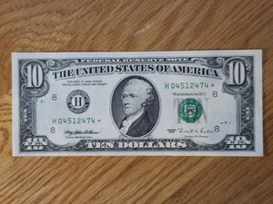1995 $10 "STAR NOTE" GEM/UNC ST LOUIS #H04512474* 3 OF 3 CONS SERIAL NUMBERS - Picture 1 of 5