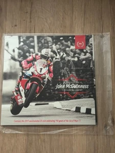Isle of Man 2017 John Mc Guinness TT Racing £5 Coin Uncirculated in Folder BU5 - Picture 1 of 3