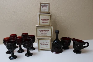 Vintage Avon The 1876 Cape Cod Collection Ruby Red Glass Lot of 11 - Picture 1 of 8