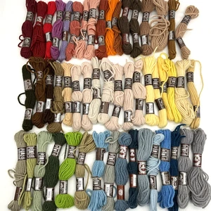 Laine Colbert DMC Tapestry Wool Lot 51 Skeins Mixed Colors Virgin Wool France - Picture 1 of 14