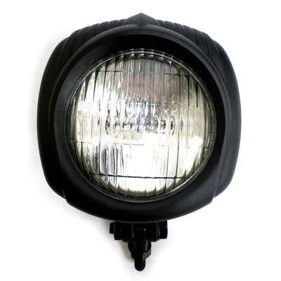 Faro retro cuadrado lente transparente para Harley Chopper Bobber Universal Foto 1 de 3