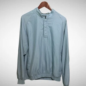 Foot Joy Sweater Mens Medium 1/2 Zip Solid Blue Golf Pull Over Pre Owned Buttons - Picture 1 of 7