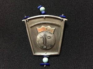 Broche Deirdre Donchian Plata Esterlina 18K King #8 Pin Firmado Fecha FS - Imagen 1 de 3