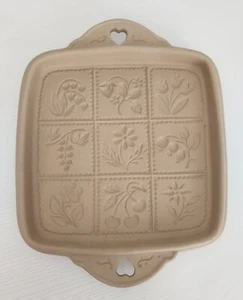Vintage braune Tasche Plätzchen Kunst Shortbread Form Steinzeug Frühling Blumen 1988 - Bild 1 von 11