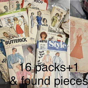 Job Lot Bundle Vintage Sewing Patterns 16 Packs Mixed Uncut Cut Used Unused Mix+ - Picture 1 of 10