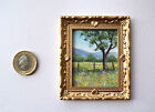 DOLLS HOUSE ORIGINAL HAND PAINTED WILDFLOWERS SIGNED LANDSCAPE MINI PAINTING