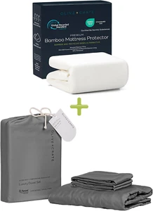 Waterproof Mattress Protector Bundle with Queen Size Sheet Set, Breathable Cooli - Picture 1 of 12