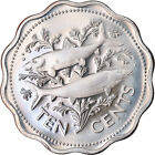 [#741570] Monnaie, Bahamas, Elizabeth II, 10 Cents, 1974, Franklin Mint, U.S.A.,