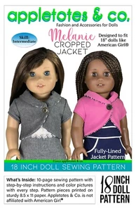 18 Inch Doll Pattern | Melanie Cropped Jacket | 18" Dolls like American Girl - Picture 1 of 7