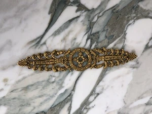 PE Guerin ANTIQUE ORNATE Empire APPLIQUE TRIM FURNITURE Gold Brass 71070 W/Hole - Picture 1 of 4