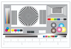 Objektiv-Drucker-Kamera Testtafel - Messtafel Größe 35 x 50 cm Test-Chart - Bild 1 von 3