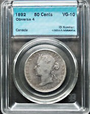1892 obv.4 Canada 50 cents CCCS graded VG-10