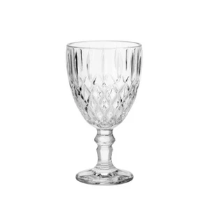 Set of 6 x 340ml Red Sparkling Wine Glasses Glass Goblet Stemmed Base Glassware - Picture 1 of 5