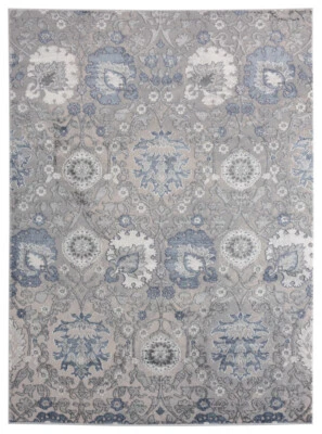 United Weavers Blue Rings Petals Bulbs Contemporary Area Rug Floral 2601 10460 - Image 1 of 4