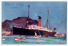c1910 White Star Line RMS Canopic Palermo Passenger Ship Ferry Boat Postcard