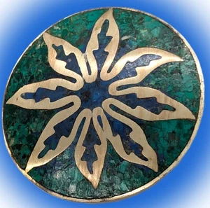 Lovely! Signed Taxco Blue & Green Stones 925 Mixed Metals Eagle 3 Pendant Brooch - Picture 1 of 16
