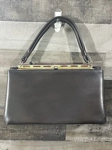 Vintage Handtasche Dova braun Kunstleder Verschluss - Bild 1 von 9