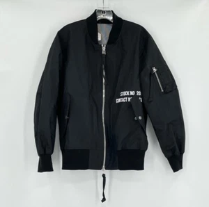 Uniform Experiment Mens Black Nylon Graphic Print Long Sleeve Zip Up Jacket Sz 3 - Picture 1 of 5