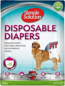 Simple Solution Disposable Dog Diapers for Female Dogs Super Absorbent Leak-Pro - Picture 1 of 3