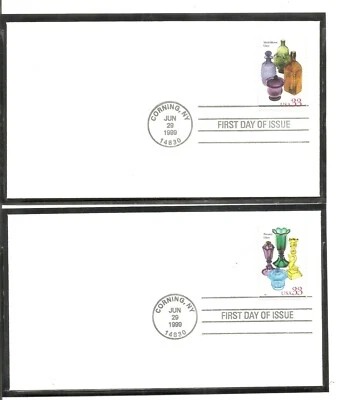 US SC # 3325-3328 American Glass FDC . Ready For Cachet  - Image 1 of 2