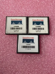 LOT OF 3 Cisco 17-7446-02  17-7446-04 CF CompactFlash Memory Card 128MB - Picture 1 of 2