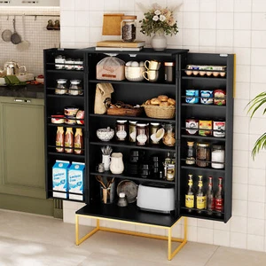 46.5" Kitchen Pantry Cabinet with Doors & Adjustable Shelves, Food Storage - Picture 1 of 14