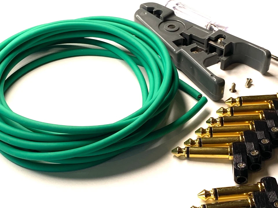 Kit de cable de conexión para guitarra eléctrica de bajo perfil sin soldadura Kurrent en ángulo recto paquete de 6 Foto 1 de 4