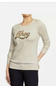 Maglione donna Old Navy medio AHOY paillettes leggero avena erica nuovo con etichette - Foto 1 di 1