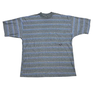 Vintage Quicksilver Striped 90s Surf Skater USA Made Silver Edition T-Shirt Sz L - Picture 1 of 7
