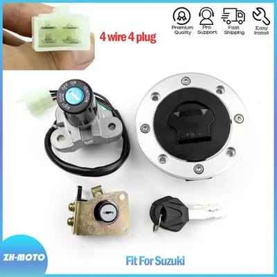 FitFor Suzuki Bandit GSF250 Katana GSX600F Ignition Switch Lock Fuel Gas Cap Set Foto 1 de 4