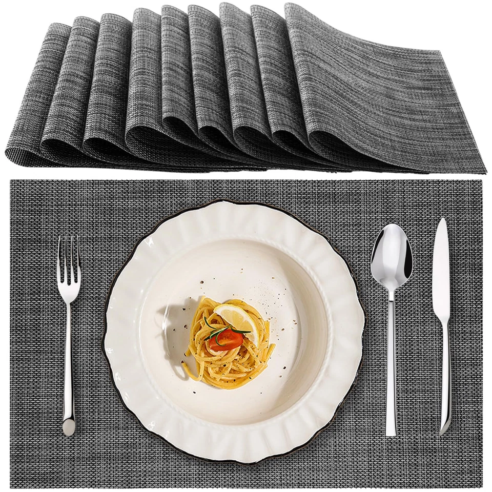 Lot de 10 sets de table lavables en PVC - 30 x 45 cm - Lavables - Résistants ... - Photo 1/4