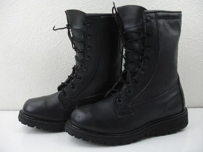 Botas de combate de campo aisladas militares de Estados Unidos 6 R M para hombre Vibram cuero negro 1997 Foto 1 de 4