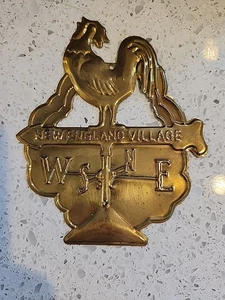 Gallo in ottone ornamento villaggio New England Dept 56 vintage - Foto 1 di 5