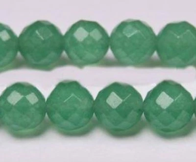 Cuentas sueltas redondas facetadas de jade verde claro natural de 6 mm piedra preciosa hilo de 15" Foto 1 de 3