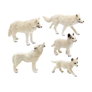 5Pcs Wolf Figurines Miniature Creatures Ages 3+ Boys Girls Simulation Wildlife - Picture 1 of 9
