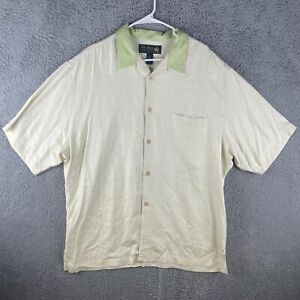 Nat Nast Shirt Mens XL Key Lime Green Silk Limited Edition Summer Time Button Up