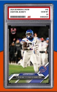 2024 Ashton Jeanty Bowman U NOW Rookie Card #48 Boise State 1/940 Graded 10 - Picture 1 of 5