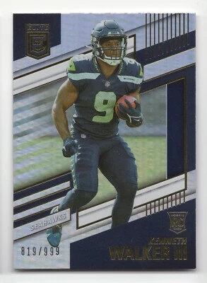 2022 Panini Donruss Elite KENNETH WALKER III #110 Silver Holo Foil RC /999 - Image 1 of 2