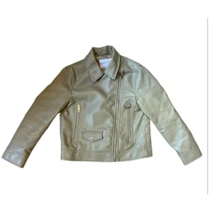 Zara Moto Jacket Faux Leather Zippers Pockets Stylish Girl's Size 7 - Picture 1 of 5