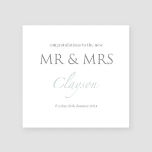 Personalised Wedding Card Congratulations Mr & Mrs Newly Married Gift Handmade - Picture 1 of 5