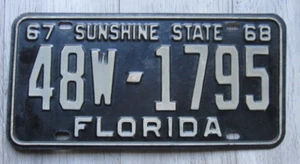 1967 1968 Florida License Plate 1967-68 sunshine state tag - Picture 1 of 2