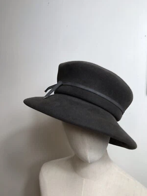 SOMBRERO de lana de pelo de conejo italiano Gabriela Ligenza de colección ala ancha para mujer 7-7 1/8 LEER Foto 1 de 4