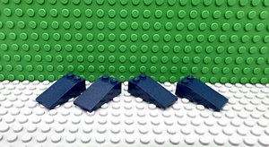 Lego 4 Azul Oscuro 4x2 Pendientes 18 grados bloque ladrillo NUEVO - Imagen 1 de 1