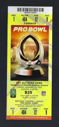 DREW BREES - 2015 NFL FOOTBALL PRO BOWL ALL-STAR GAME FULL UNUSED TICKET Cover