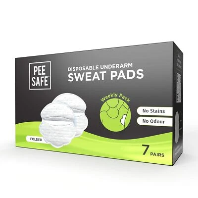 PEESAFE Underarm Sweat Pads For Men and Women (Folded) Pack Of 14 - Image 1 of 4