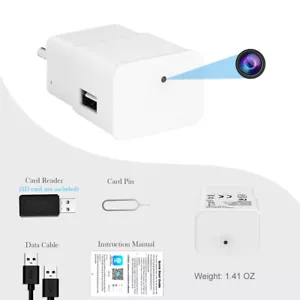 HD Mini Camera Cell Phone Charger Motion Detection Home Security USB Adapter Cam - Picture 1 of 31