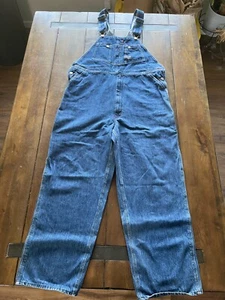OSHKOSH B'Gosh Men Bibb Overalls 40x30 VestBak Painters Carpenter Blue Denim - Picture 1 of 10